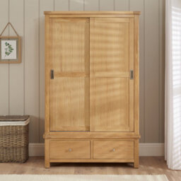 The Furniture Market Marbury Oak Double Wardrobe With 2 Sliding Doors & 2 Drawers - thumbnail 2