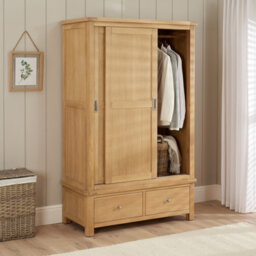 The Furniture Market Marbury Oak Double Wardrobe With 2 Sliding Doors & 2 Drawers - thumbnail 4
