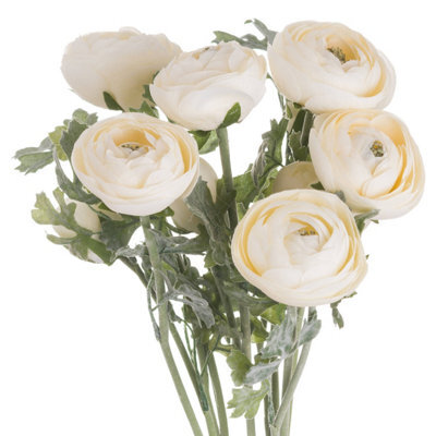 Hill Interiors Ranunculus Soft Cream Faux Plant - image 1