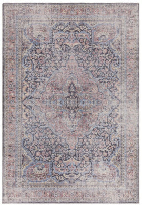 Traditional Persian Abstract Bordered Floral Easy To Clean Rug For Dining Room Bed Room And Living Room-120Cm X 170Cm - image 1