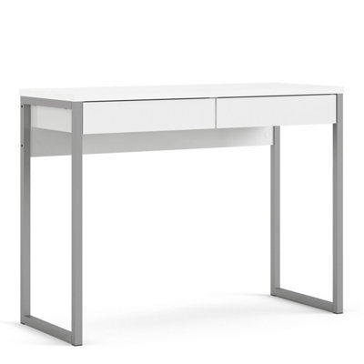 Furniture To Go Function Plus Desk 2 Drawers In White High Gloss  (W) 101.6 X (H) 76.5 X (D) 40Cm - image 1