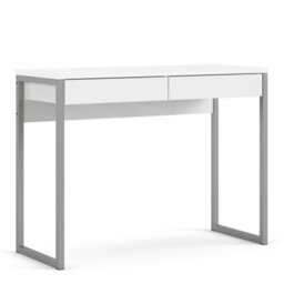 Furniture To Go Function Plus Desk 2 Drawers In White High Gloss  (W) 101.6 X (H) 76.5 X (D) 40Cm