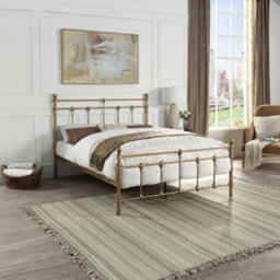 SlumberWorx Bayford Traditional Antique Brass Double Metal Bed Frame