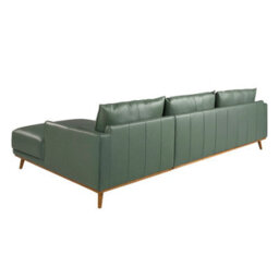 Angel Cerda Elegant Right Chaise Longue Sofa In Green Leather - thumbnail 5