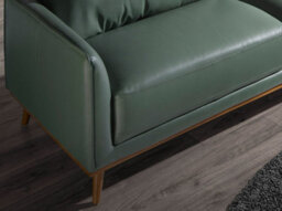 Angel Cerda Elegant Right Chaise Longue Sofa In Green Leather - thumbnail 4