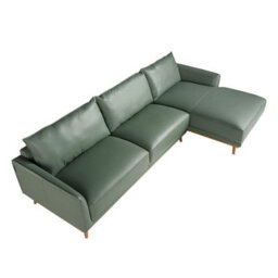 Angel Cerda Elegant Right Chaise Longue Sofa In Green Leather - thumbnail 6