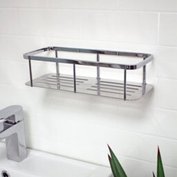 Showerdrape Contempo Wall Mounted Stainless Steel Chrome Bottle Basket