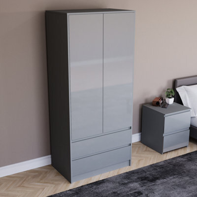 Lassic Vida Designs Glinton 2 Door 2 Drawer Wardrobe (100% Fsc), Grey - image 1