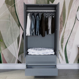 Lassic Vida Designs Glinton 2 Door 2 Drawer Wardrobe (100% Fsc), Grey - thumbnail 6