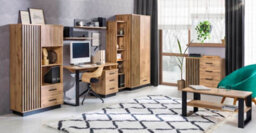 Arte Lamelo La5 Sideboard Cabinet - Contemporary Elegance In Oak Wotan & Black Matt, H890mm W900mm D400mm - thumbnail 3