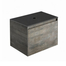 Plum&clay Rigel Metallic Brown Wall Hung Bathroom Vanity Unit With Black Worktop (W)500mm (H)450mm - thumbnail 2