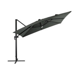 Thehotsale 3M Square Cantilever Parasol With Solar Light And Parasol Base - thumbnail 4