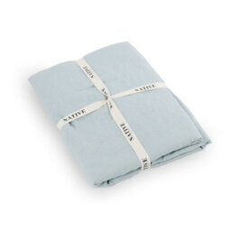 Native Natural Aqua Single 100% Linen Fitted Sheet (90X190Cm) - thumbnail 2
