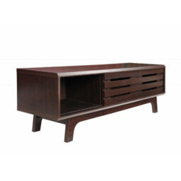 Timber Art Design Essentials Tv Cabinet With Sliding Slatted Door And Shelf In Wenge Wood Effect - thumbnail 3