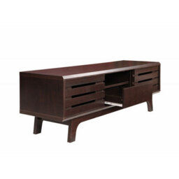 Timber Art Design Essentials Tv Cabinet With Sliding Slatted Door And Shelf In Wenge Wood Effect - thumbnail 4