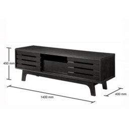 Timber Art Design Essentials Tv Cabinet With Sliding Slatted Door And Shelf In Wenge Wood Effect - thumbnail 5