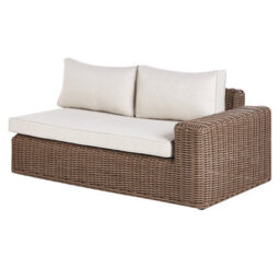 Beliani Garden Corner Sofa With Ottoman 6 Seater Palermo Modular Pe Rattan Brown - thumbnail 9