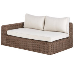 Beliani Garden Corner Sofa With Ottoman 6 Seater Palermo Modular Pe Rattan Brown - thumbnail 8