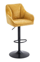Aspect Furniture Set Of 2 Charlie Adjustable Height Barstool W Padded Seat,black/mustard - thumbnail 4