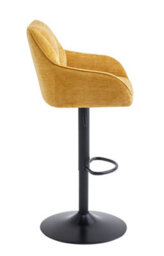Aspect Furniture Set Of 2 Charlie Adjustable Height Barstool W Padded Seat,black/mustard - thumbnail 5