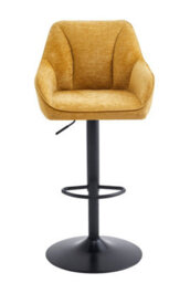 Aspect Furniture Set Of 2 Charlie Adjustable Height Barstool W Padded Seat,black/mustard - thumbnail 3