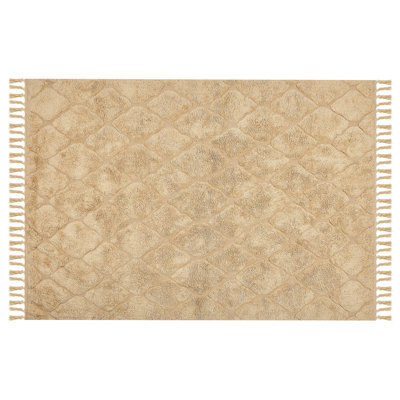 Wyld And Coco Moroccan Boho Area Rug Beige 140 X 200 Cm Hand-Tufted Shaggy - image 1