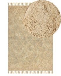 Wyld And Coco Moroccan Boho Area Rug Beige 140 X 200 Cm Hand-Tufted Shaggy - thumbnail 3