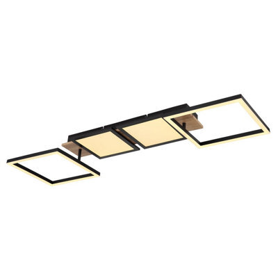 Luminosa Lighting Luminosa Bossy 4 Square Integrated Led Semi Flush Ceiling Light Matt Black 4X Led 3000K - image 1