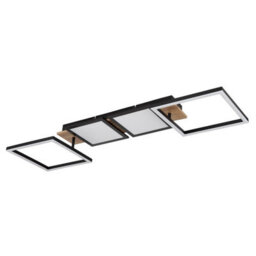 Luminosa Lighting Luminosa Bossy 4 Square Integrated Led Semi Flush Ceiling Light Matt Black 4X Led 3000K - thumbnail 2
