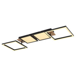 Luminosa Lighting Luminosa Bossy 4 Square Integrated Led Semi Flush Ceiling Light Matt Black 4X Led 3000K