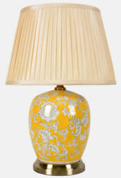 Downton Interiors Yellow Floral Oriental Chinese Ceramic Porcelain Table Lamp - thumbnail 1