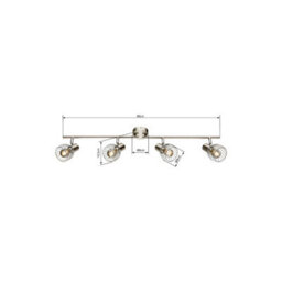 Luminosa Lighting Luminosa Texas Ceiling Spotlight Bar Nickel Matt 4X E14 - thumbnail 4