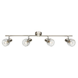 Luminosa Lighting Luminosa Texas Ceiling Spotlight Bar Nickel Matt 4X E14 - thumbnail 1