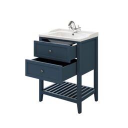 GoodHome Perma Satin Blue Freestanding Bathroom Vanity Unit (H) 806mm (W) 600mm - thumbnail 5