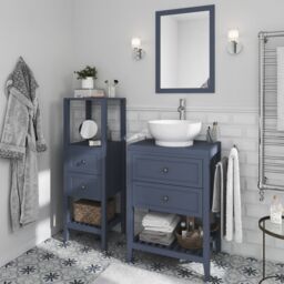 GoodHome Perma Satin Blue Freestanding Bathroom Vanity Unit (H) 806mm (W) 600mm - thumbnail 8