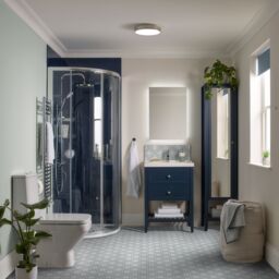 GoodHome Perma Satin Blue Freestanding Bathroom Vanity Unit (H) 806mm (W) 600mm - thumbnail 9