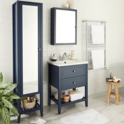 GoodHome Perma Satin Blue Freestanding Bathroom Vanity Unit (H) 806mm (W) 600mm - thumbnail 7