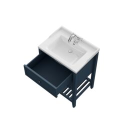 GoodHome Perma Satin Blue Freestanding Bathroom Vanity Unit (H) 806mm (W) 600mm - thumbnail 6