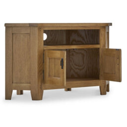 Broadway Oak 125Cm Tv Corner Unit - Fully Assembled By Roseland Furniture - thumbnail 3