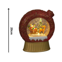 Snowtime Bauble Christmas Decoration Led Light Up Water Filled Glitter Ornament 20Cm - thumbnail 8