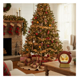 Snowtime Bauble Christmas Decoration Led Light Up Water Filled Glitter Ornament 20Cm - thumbnail 5