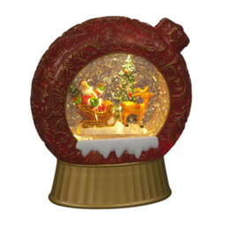 Snowtime Bauble Christmas Decoration Led Light Up Water Filled Glitter Ornament 20Cm - thumbnail 1
