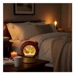 Snowtime Bauble Christmas Decoration Led Light Up Water Filled Glitter Ornament 20Cm - thumbnail 3