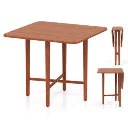 Costway Extendable Dining Table Drop Leaf Kitchen Table Foldable Table W/ X-Shaped Frame-Walnut - thumbnail 1