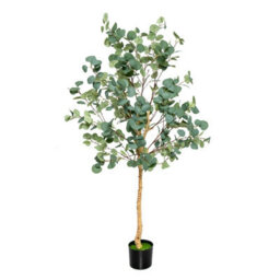 Costway 165Cm Artificial Eucalyptus Tree Fake Decorative Houseplant With Plastic Pot - thumbnail 1