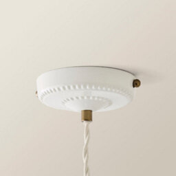 Valuelights Burford White Ceramic Ribbed Ceiling Pendant Light And Bulb - thumbnail 5
