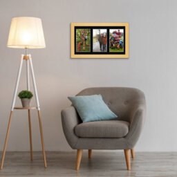 AK Frames 40X20Cm Mustard Yellow Modern Multi Photo Frame With Black Mount - Holds 3 Apertures (3X) 6X4 Photos - thumbnail 3