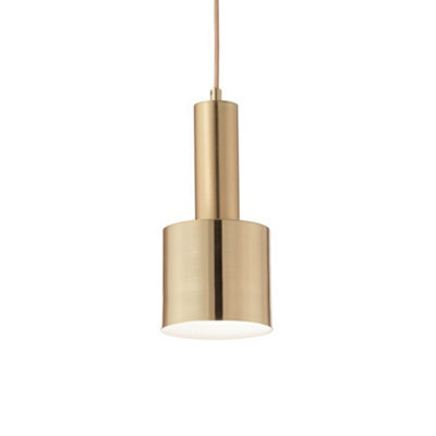 Ideal Lux Holly Indoor Ceiling Pendant Lamp 1 Light Brass Satin, E27