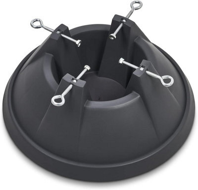 Sa Products Grey Christmas Tree Stand For Real Tree - 0.5-Gallon Water Reservoir - Durable Plastic - 5 Heavy-Duty Metal Bolts - image 1