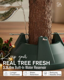 Sa Products Grey Christmas Tree Stand For Real Tree - 0.5-Gallon Water Reservoir - Durable Plastic - 5 Heavy-Duty Metal Bolts - thumbnail 4